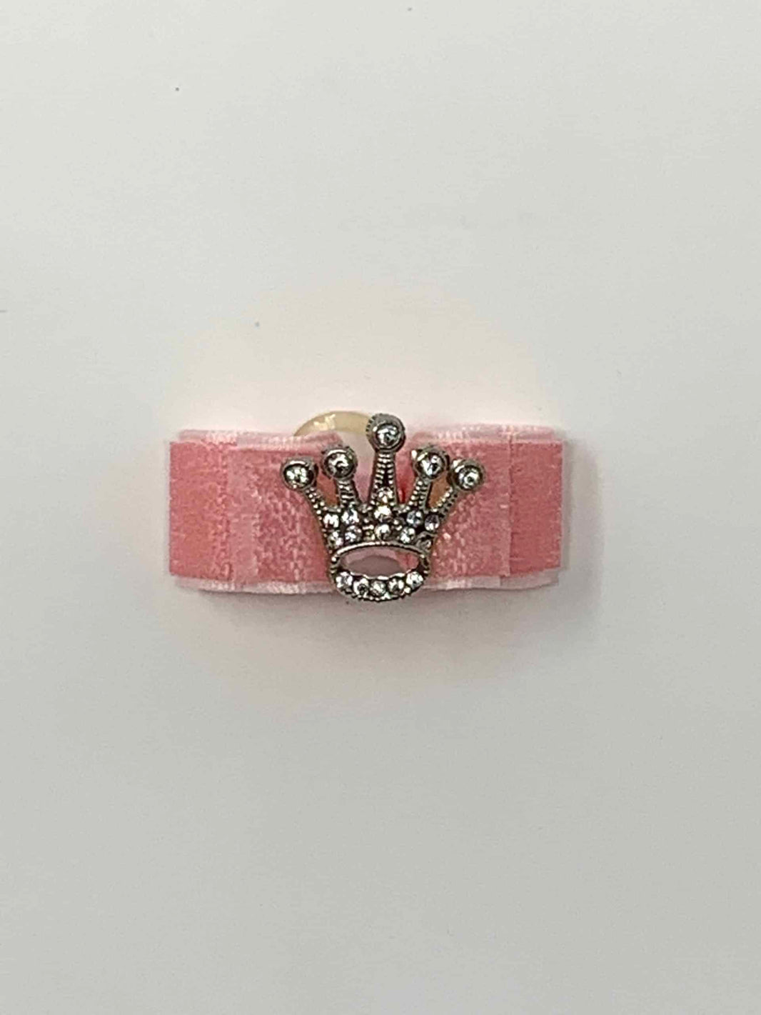 Crystal Crown Dog Bow - Pink image 1