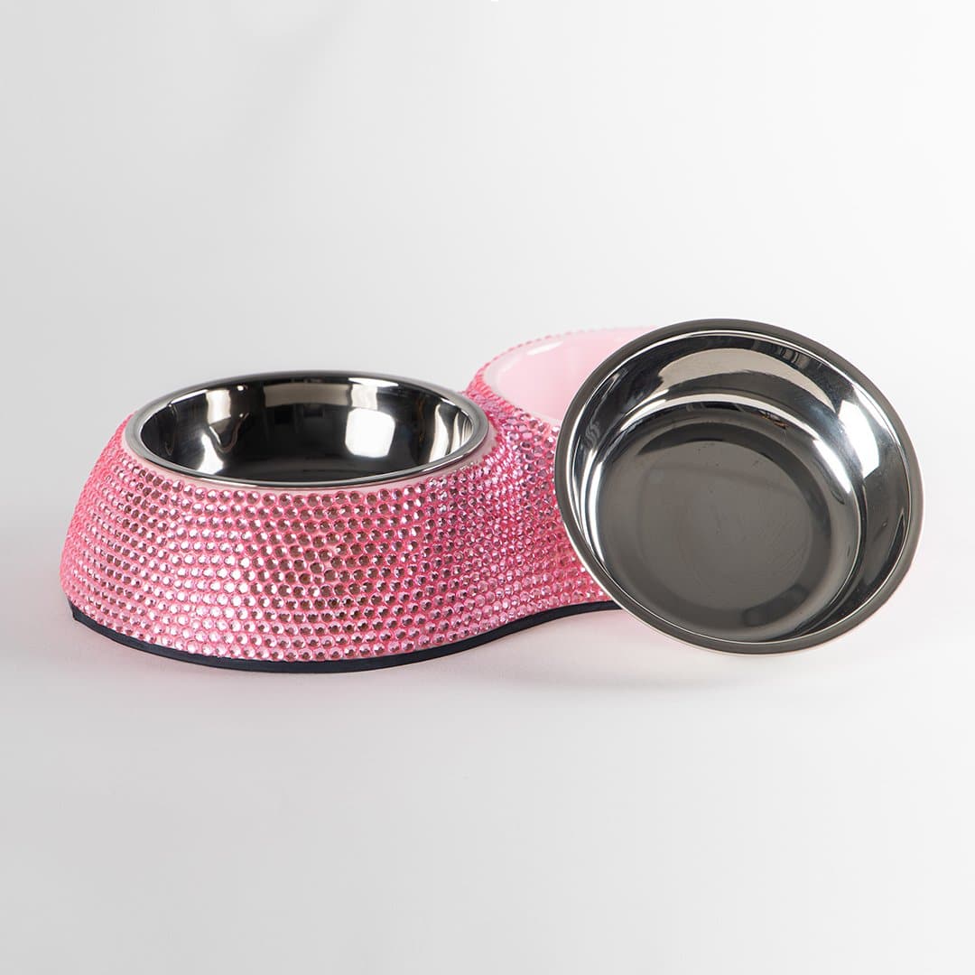 Crystal Dining Dog Bowl - Pink image 1