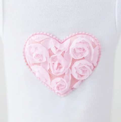 Laced Puff Heart Dog Dress - Pink image 1