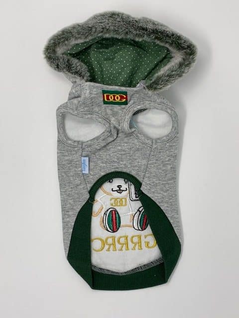 GRRRCI "Selfie Bear" Dog Hoodie - Gray image 2