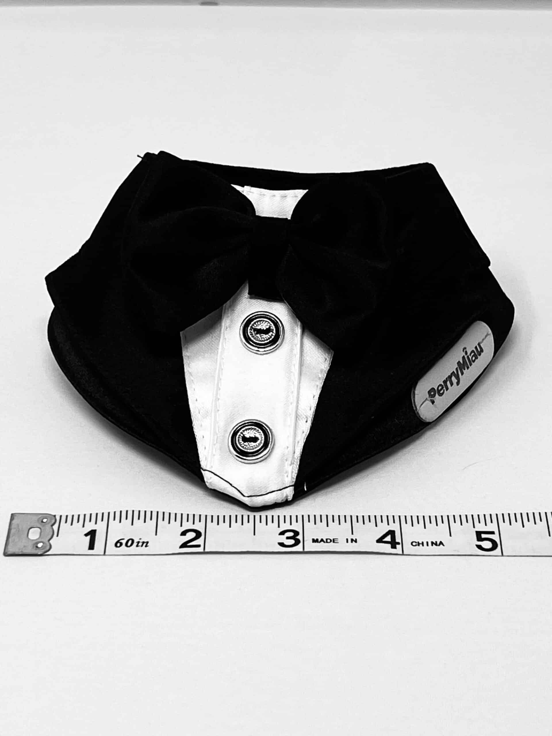 PerryMiau Tuxedo Dog Bib - Small, Black image