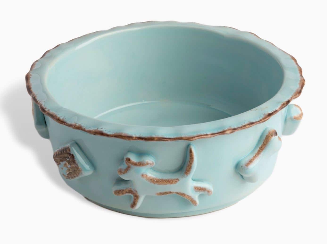 Ceramic Dog Food and Water Bowl - Baby Blue image 0
