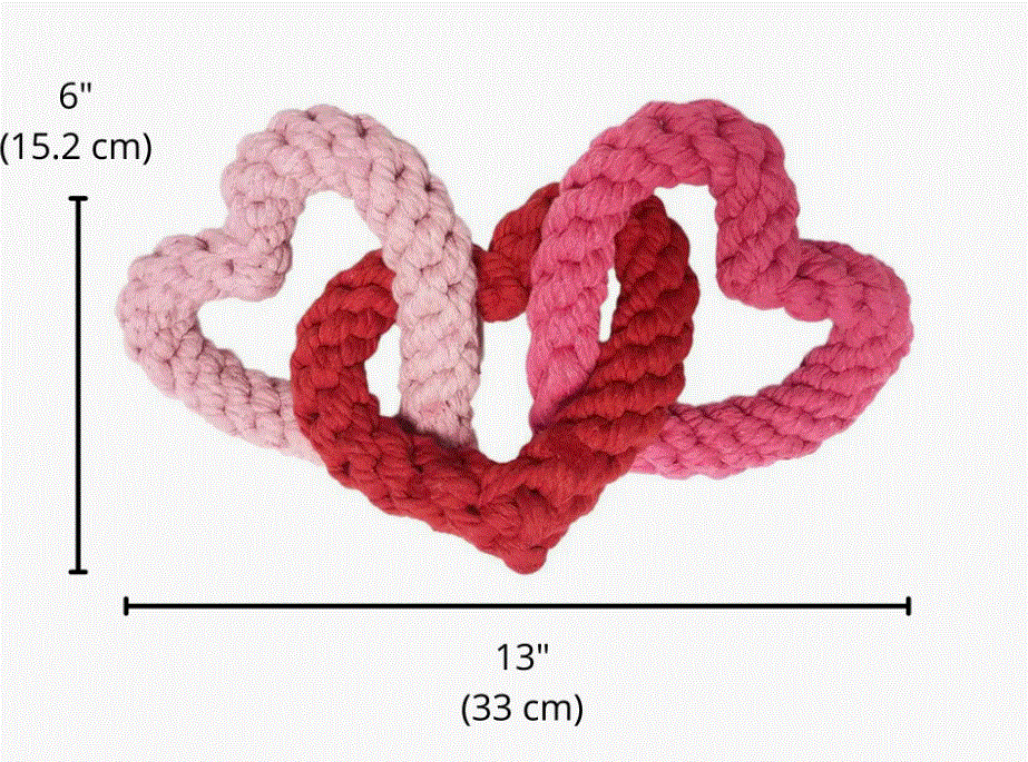 Interlocking Heart Rope Dog Toy image 1