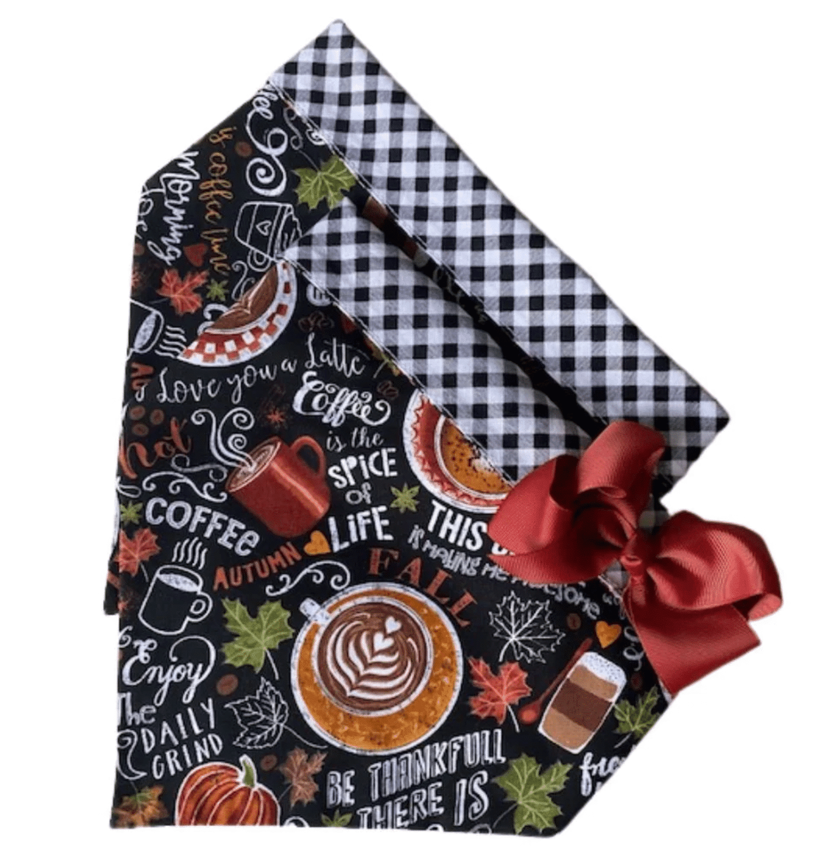 Pumpkin Latte Dog Bandana, no bow image 0