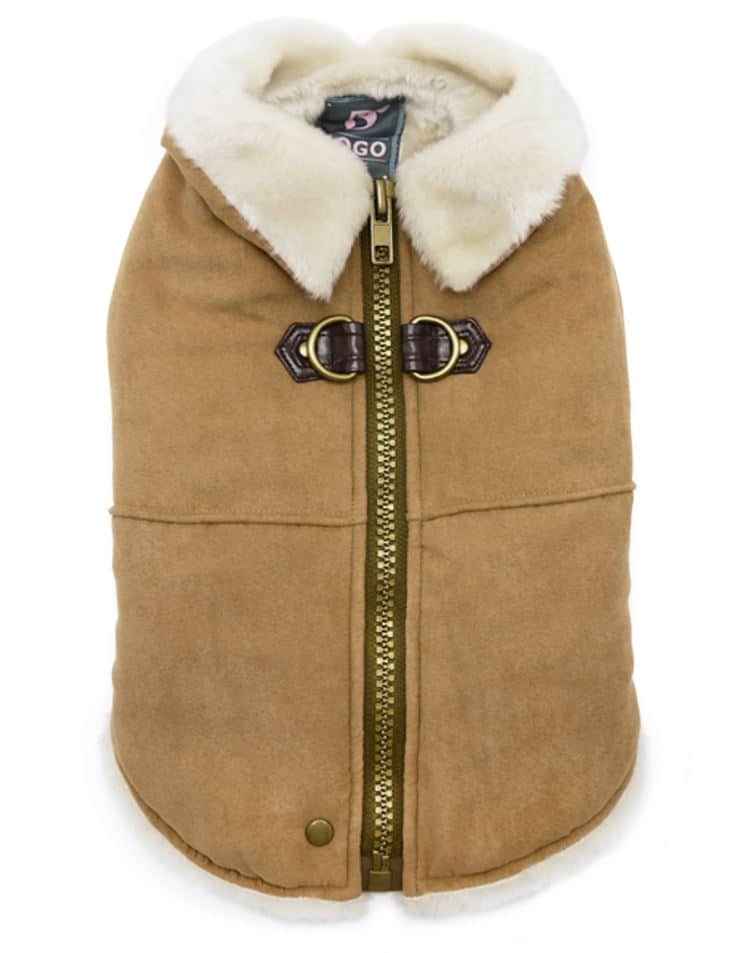 Furry Runner Dog Coat - Brown image 1