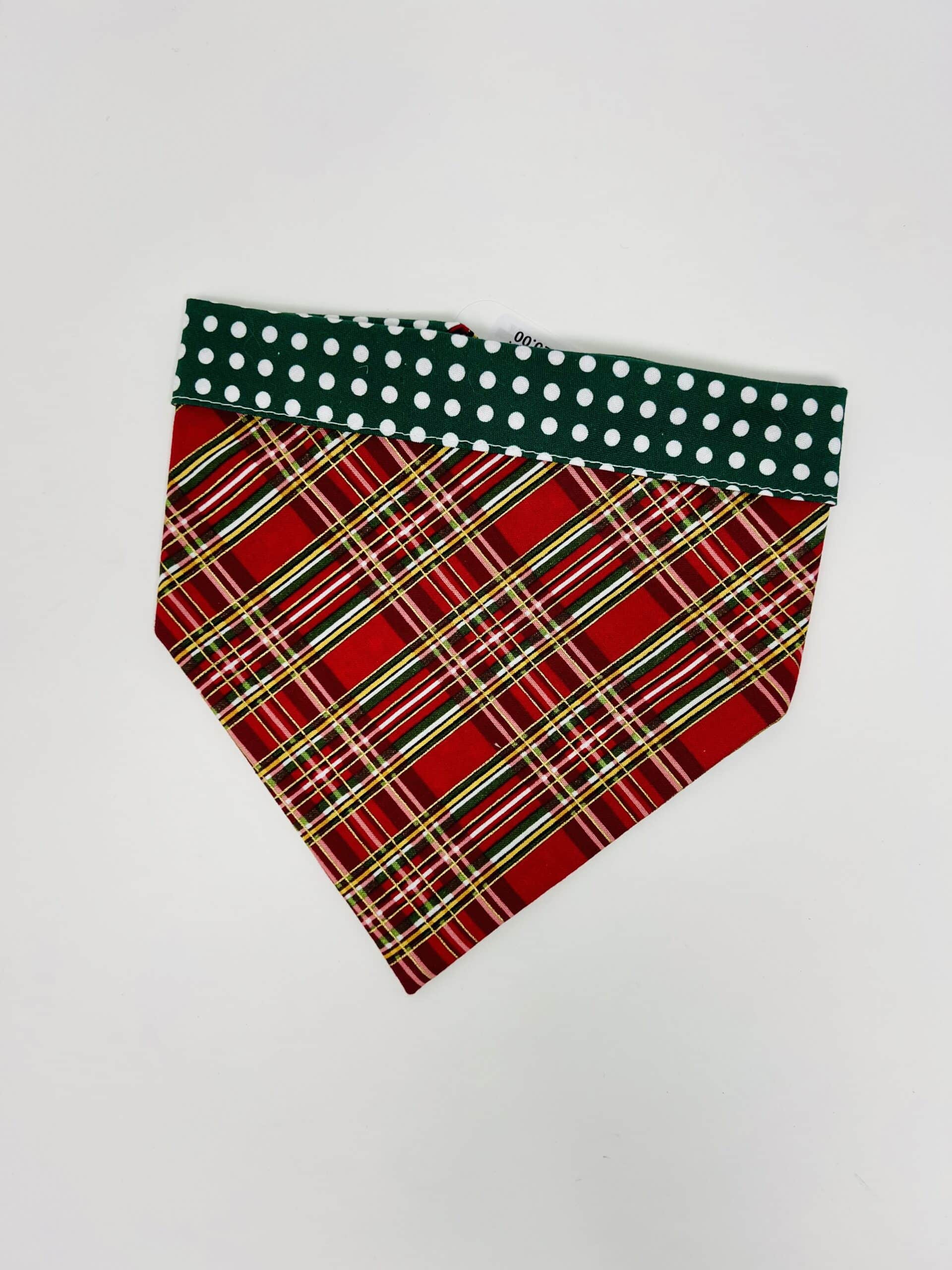 Polka Dot Traditional Plaid Dog Bandana image 0