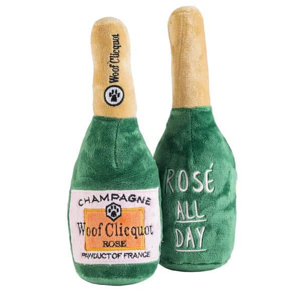 Woof Clicquot Rose' Champagne Bottle Dog Toy image 1