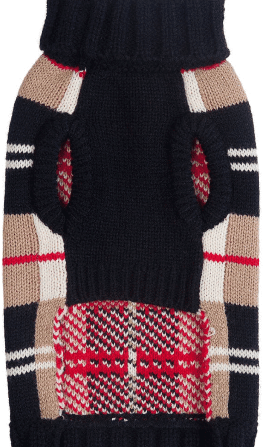 Multi Plaid Dog Sweater - Camel image 3