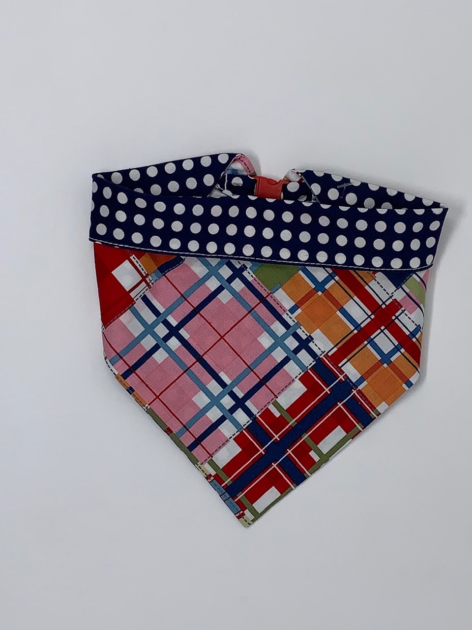 Navy Madras Dog Bandana image 2