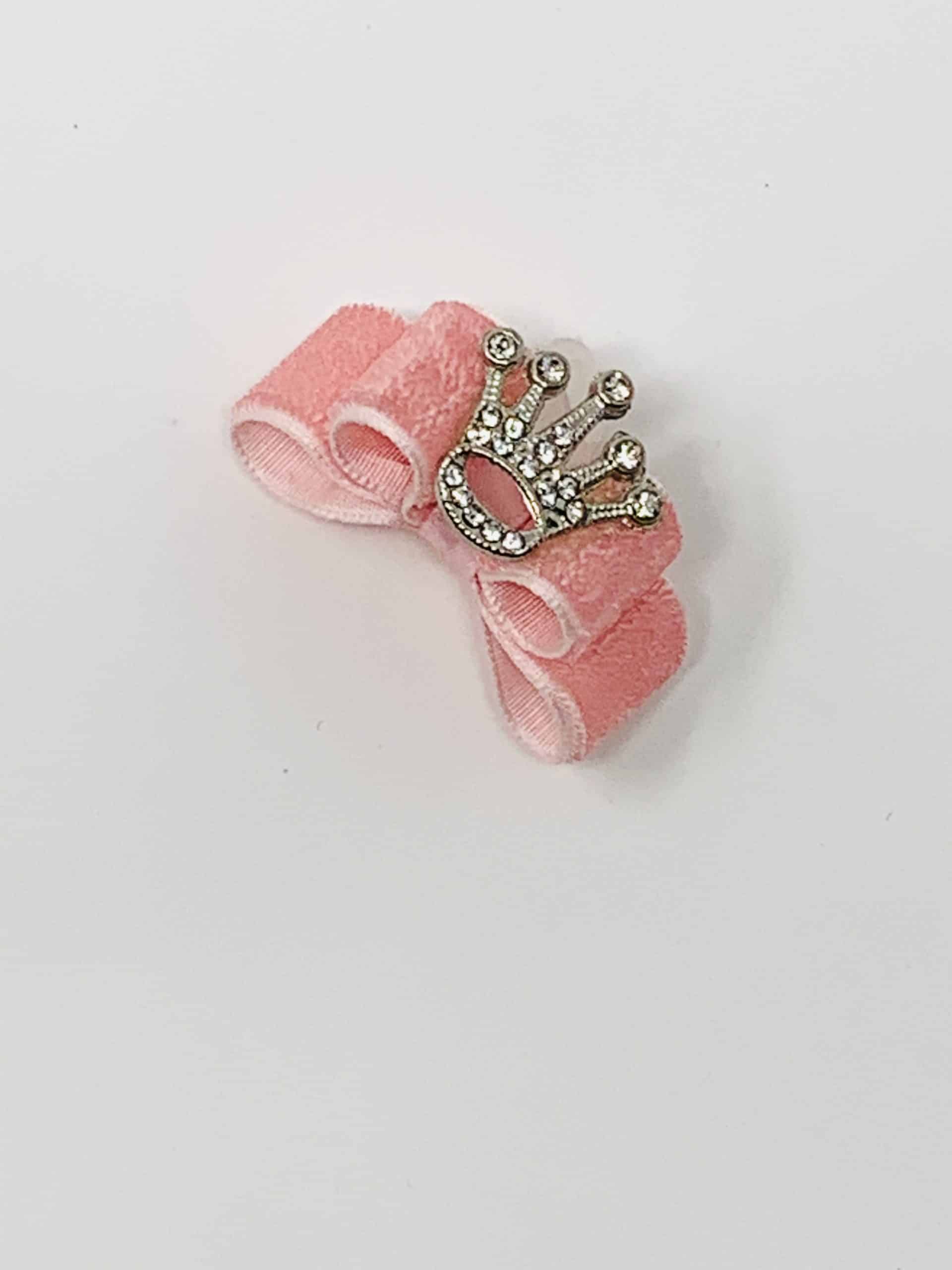 Crystal Crown Dog Bow - Pink image 3