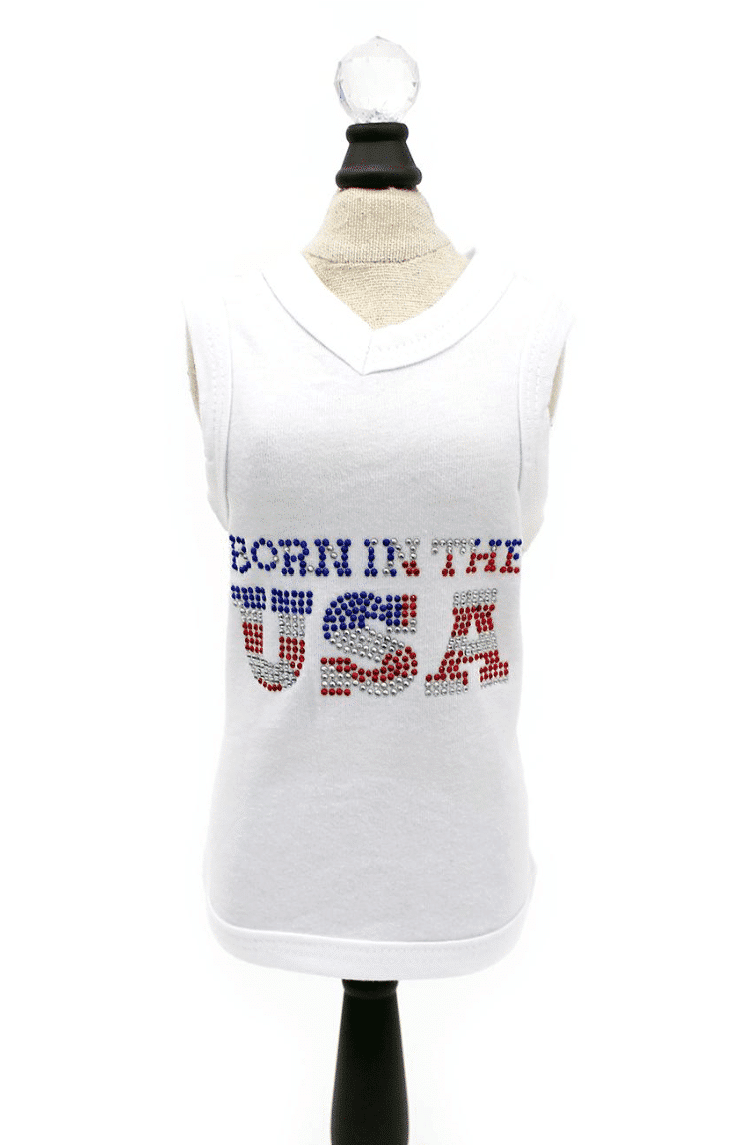 Born In The USA Dog Tank image 0