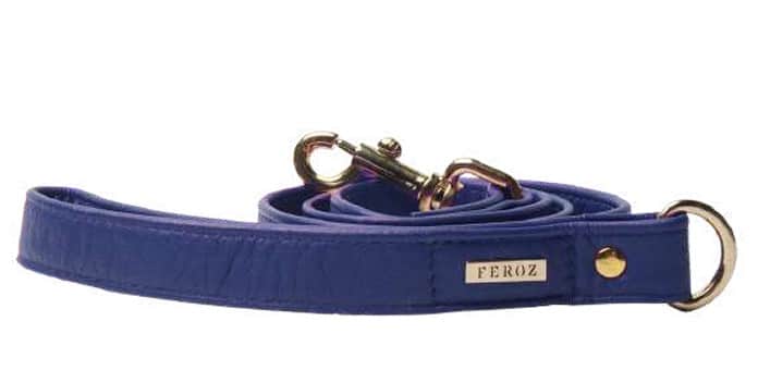 Feroz Leather Dog Leash - Coral Collection - Aubergine, X-Large image