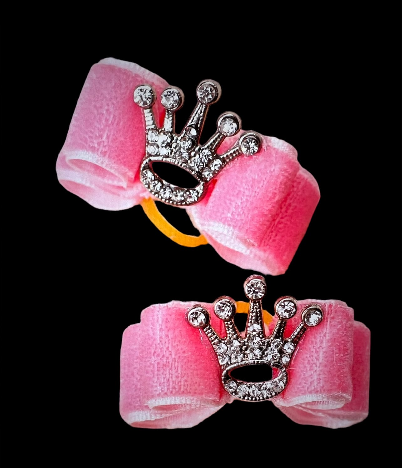Crystal Crown Dog Bow - Pink image 0