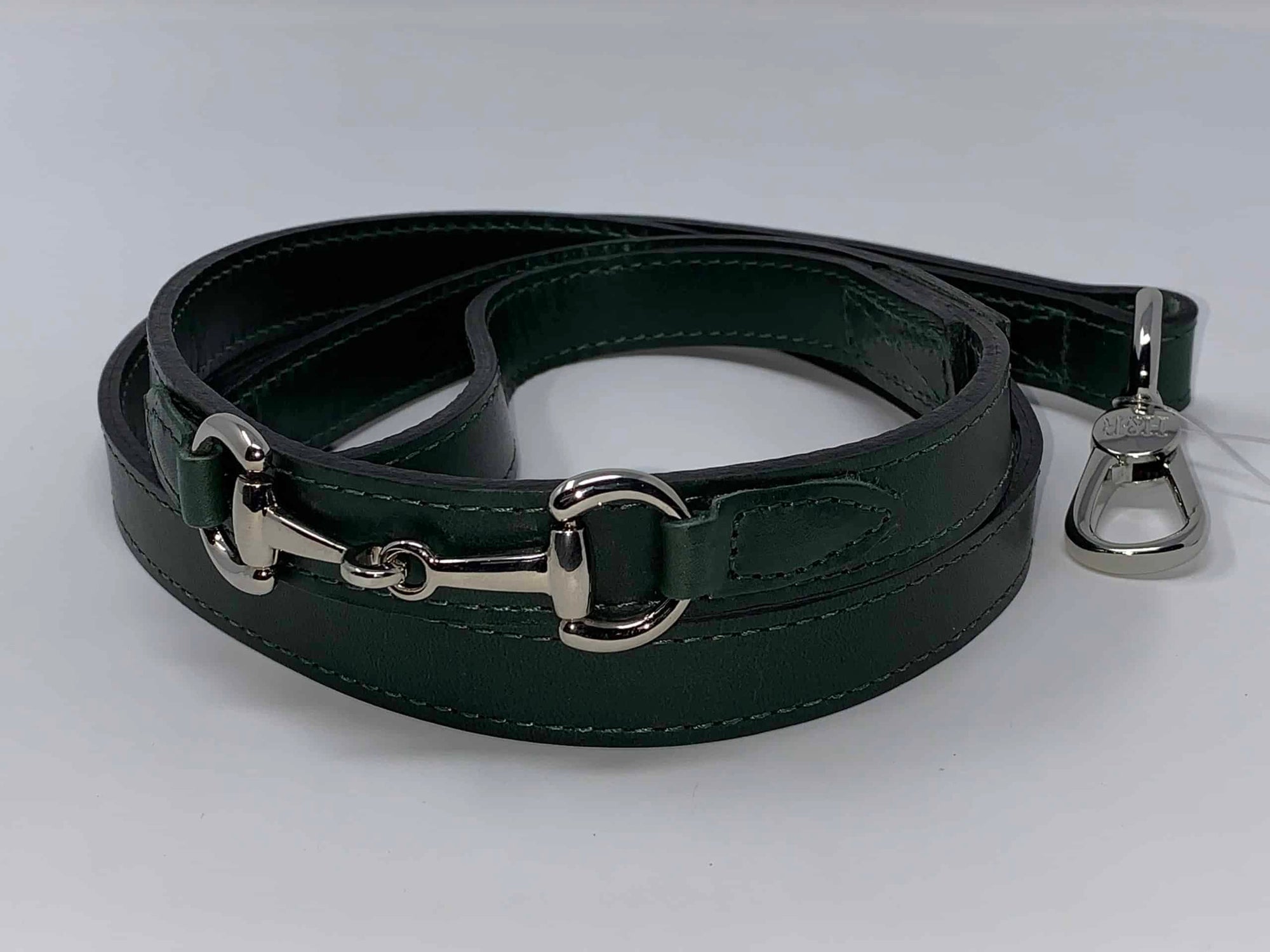 Belmont with Icon Dog Leash in Ivy Green & Nickel image 0