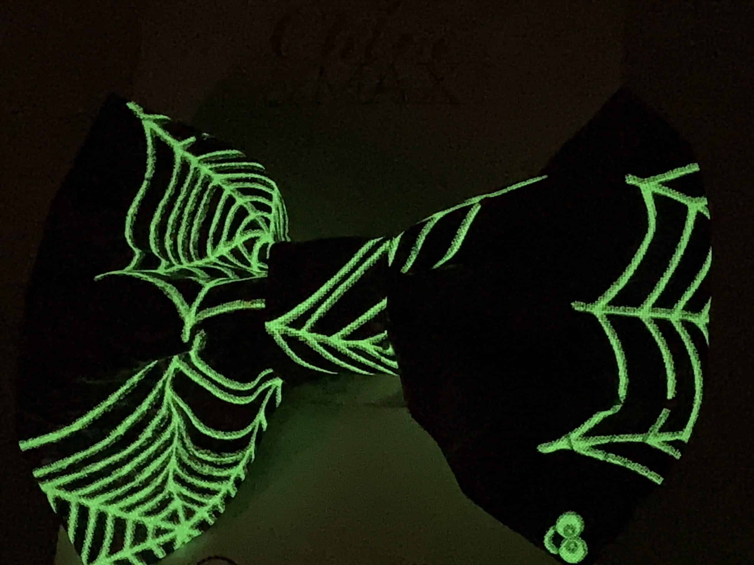 Glow in the Dark Purple Spiders Dog Bow Tie image 1