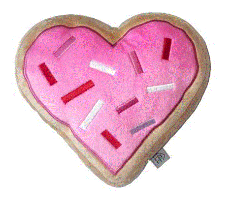 Pink Heart Sugar Cookie Dog Toy - Small image 0