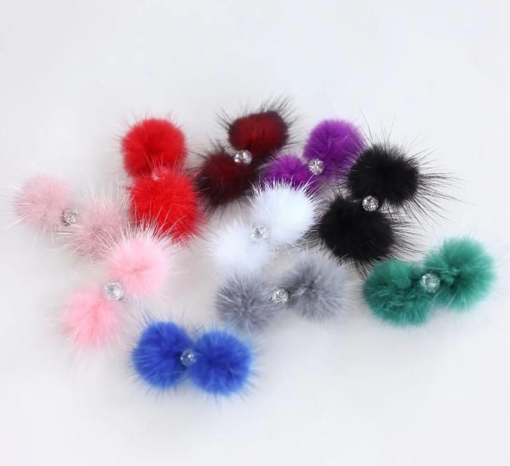 Pom Pom Dog Bow Clips image 0