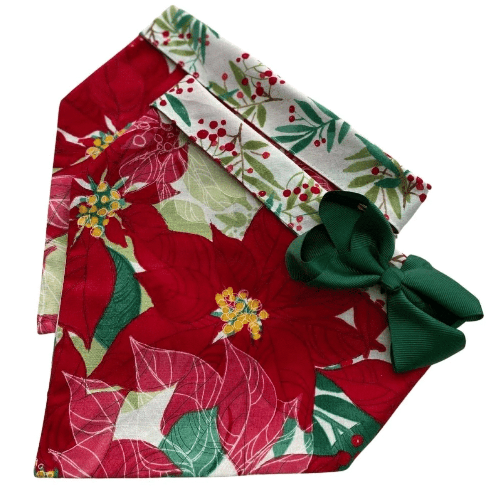 Poinsettias Dog Bandana with Bow image 0