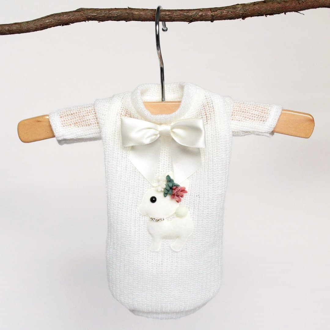 Baby Deer Dog Sweater – Cream image 0