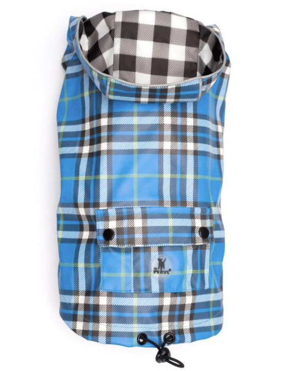 Plaid London Dog Raincoat - Blue image 0