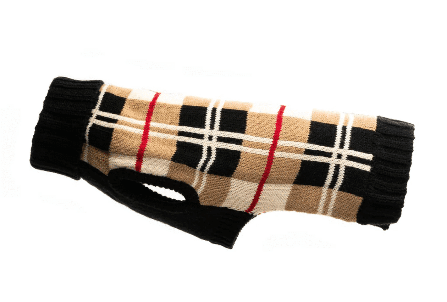 Multi Plaid Dog Sweater - Camel image 4