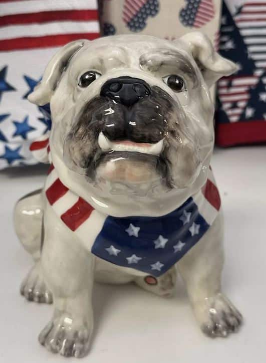 Stars and Stripes Forever Bulldog Dog Treat Jar image 1