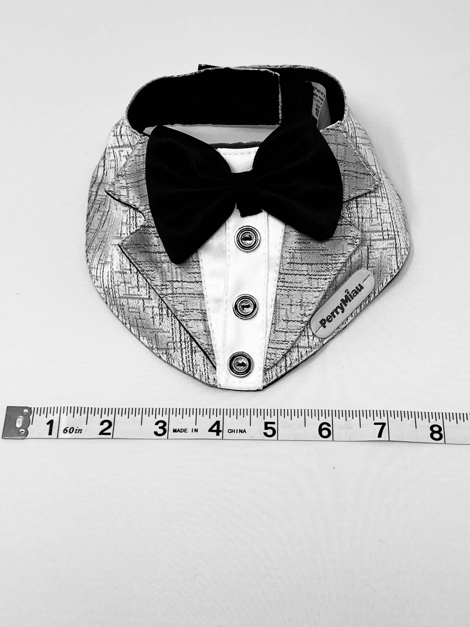PerryMiau Tuxedo Dog Bib - Medium, Gray image