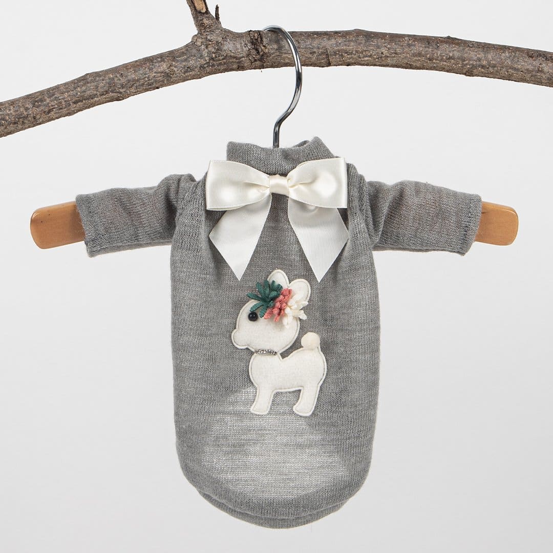 Baby Deer Dog Sweater - Gray image 0