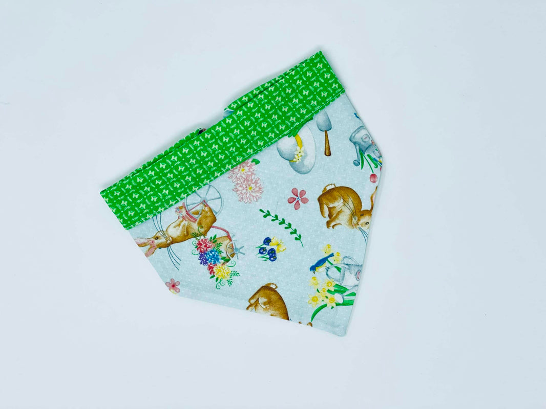 Bunnies on Blue Dog Bandana image 1