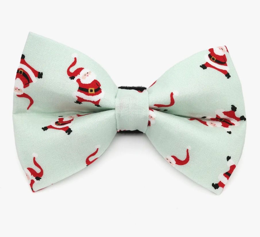 Dancing Santa Dog Bow Tie - Mint image 0
