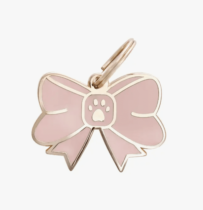 Pink Bow Dog Charm image 0