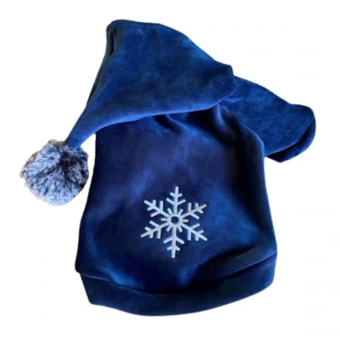 Navy Velour Dog Hoodie image 0