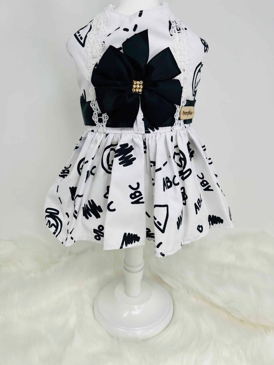School Black and White Dog Dress image 0