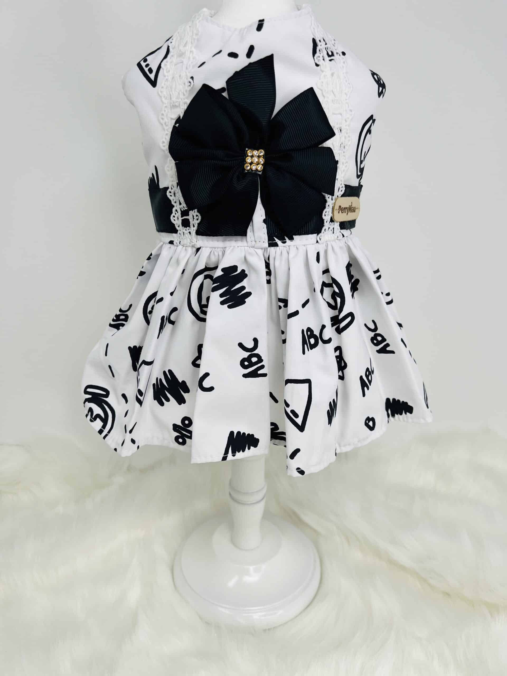 School Black and White Dog Dress image 0