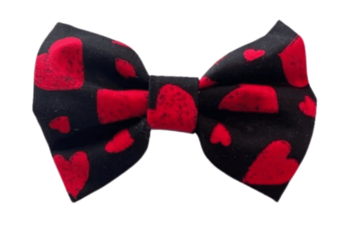 Blackboard Hearts Dog Bow Tie image 0