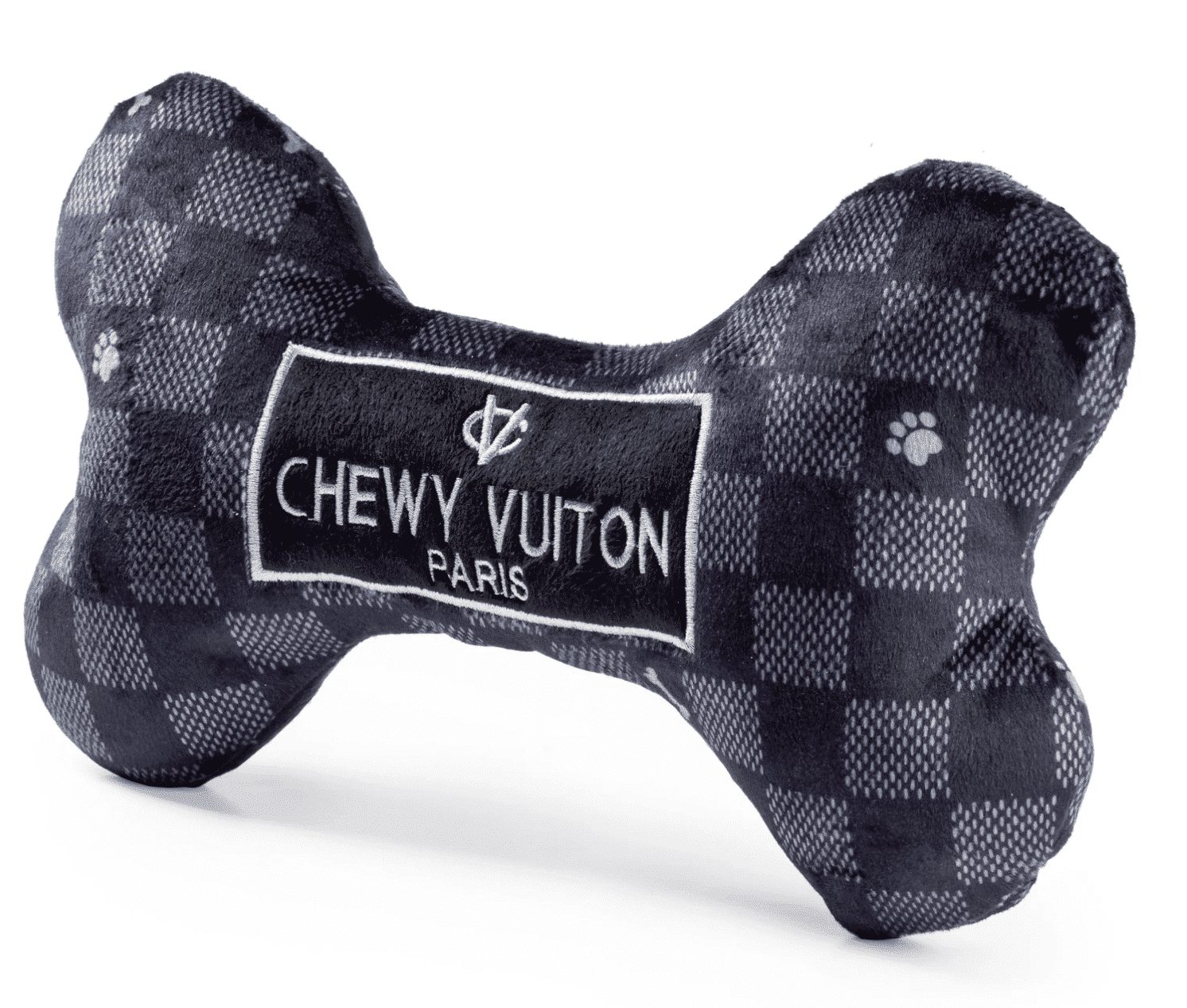 Black Checker Chewy Vuiton Dog Bone image 1