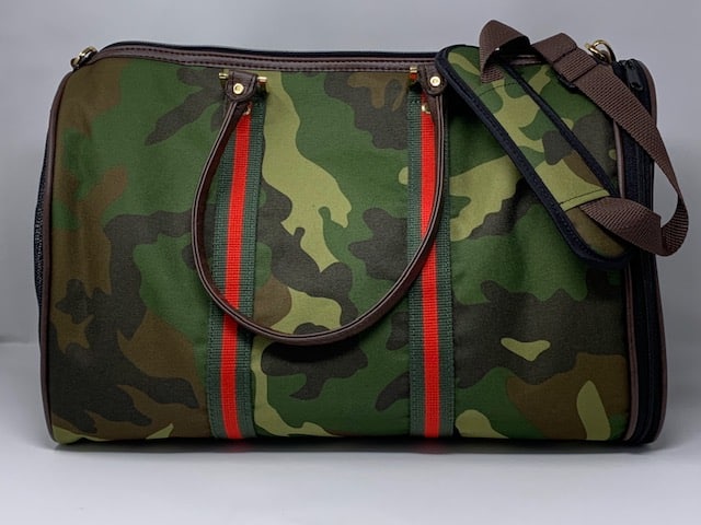 Duffel Camo Dog Bag with Designer Stripes image 0
