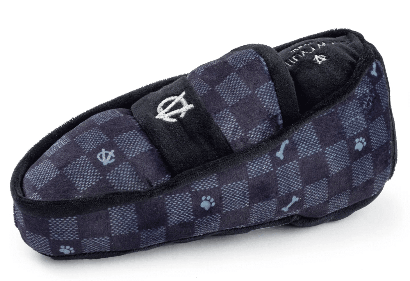 Black Checker Chewy Vuiton Loafer Dog Toy image 0