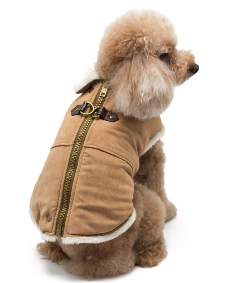 Furry Runner Dog Coat - Brown image 0