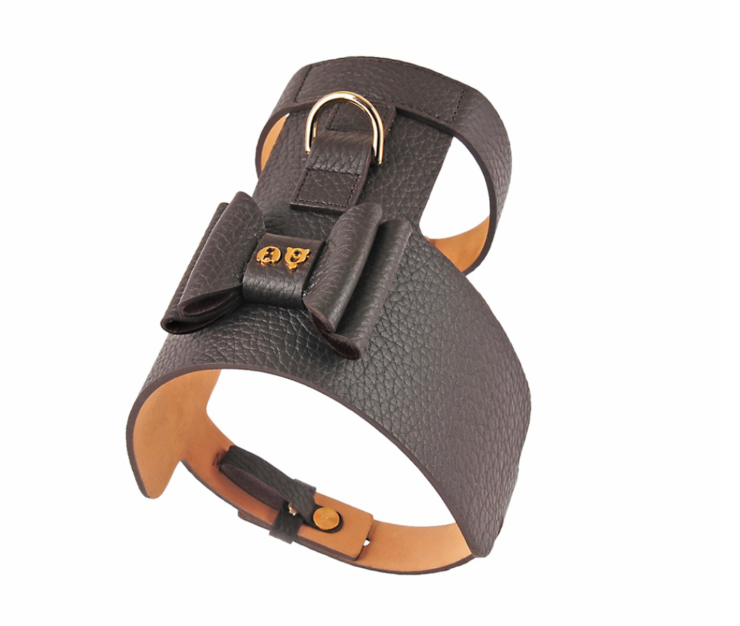 bijou-dog-harness-brown-gold