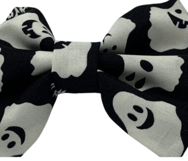 Glowing Ghosts Dog Bow Tie