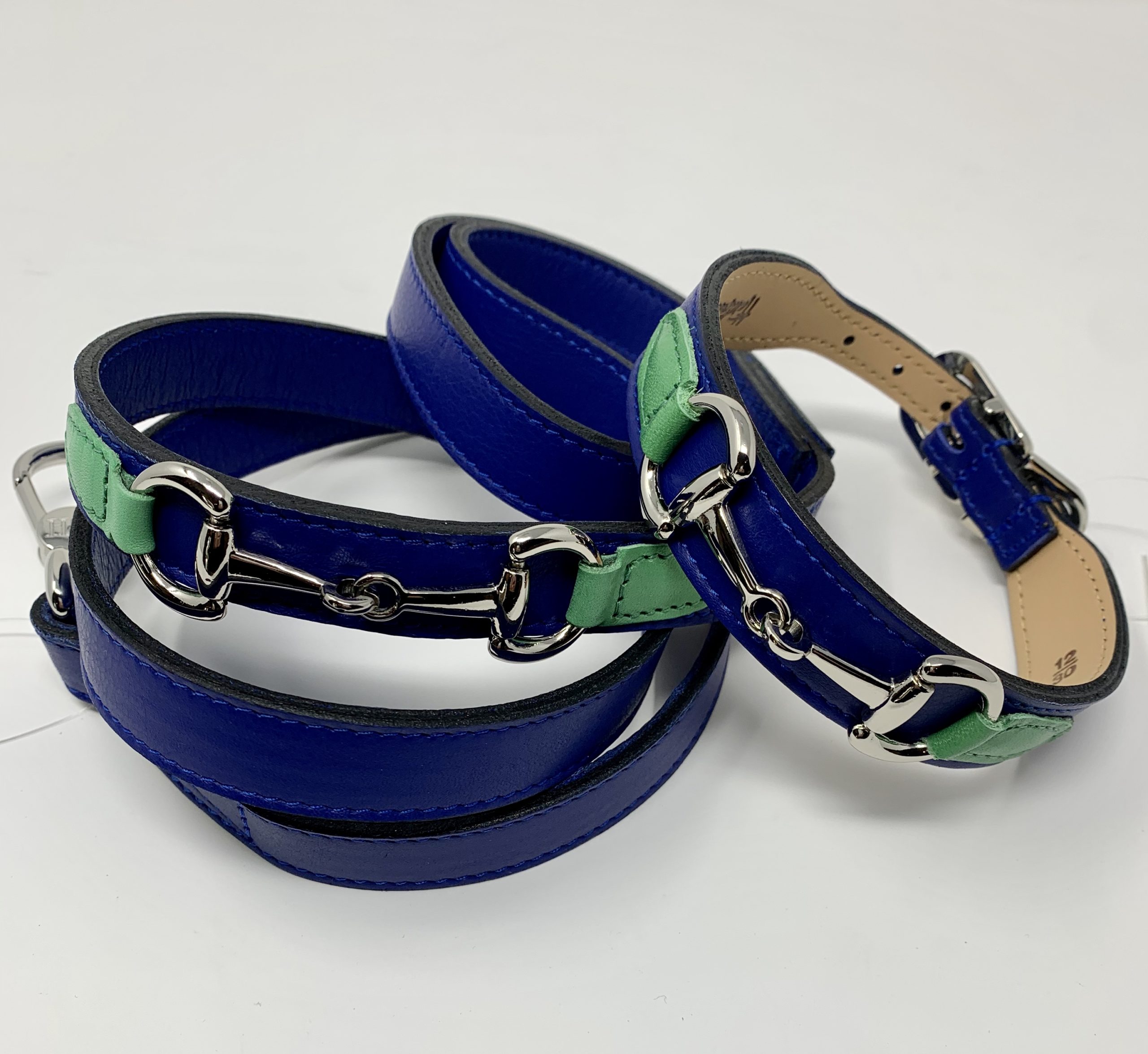 Gucci Poochie Italian Leather Dog Collar - Cobalt Blue