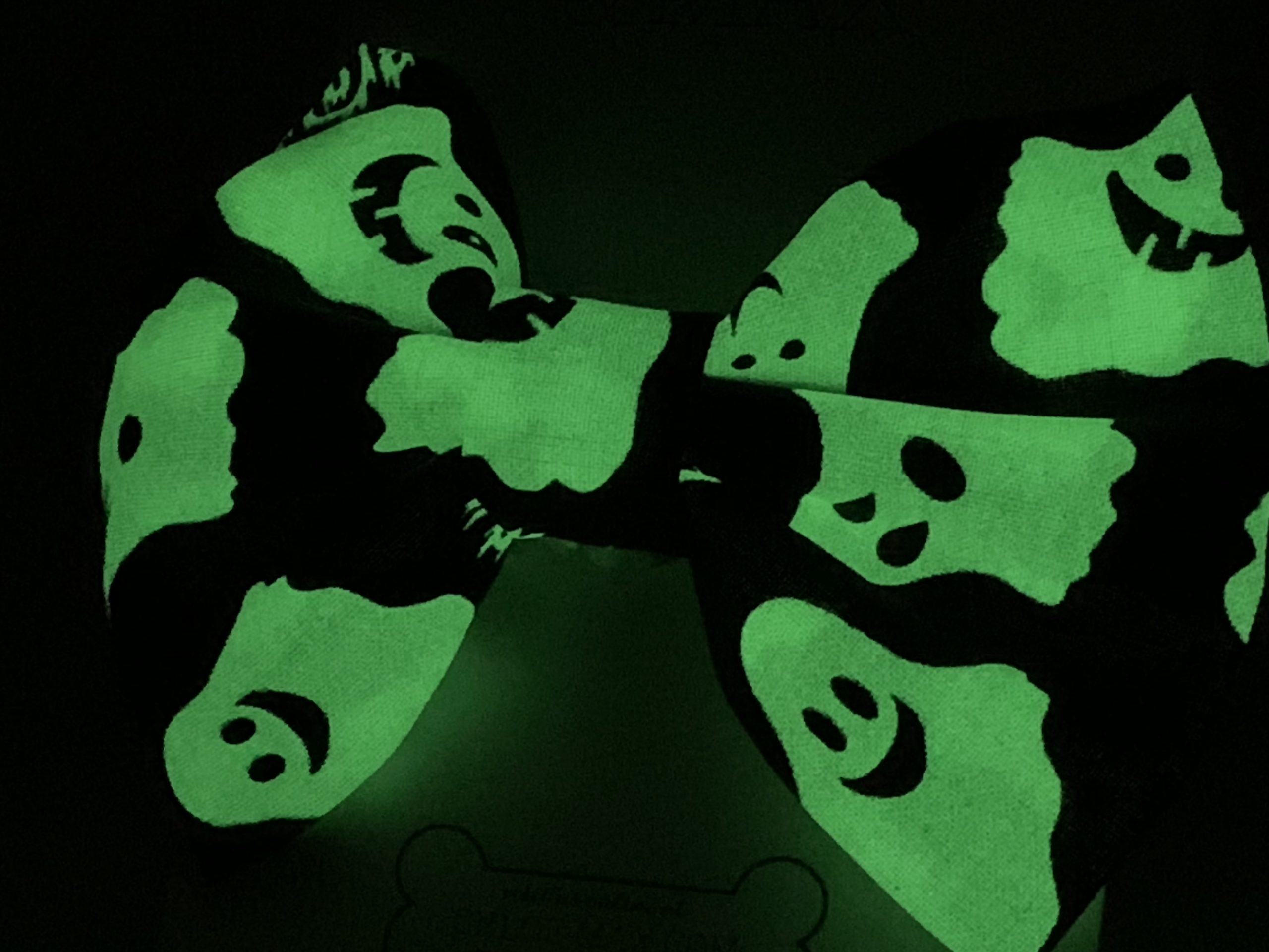 Glowing Ghosts Dog Bow Tie