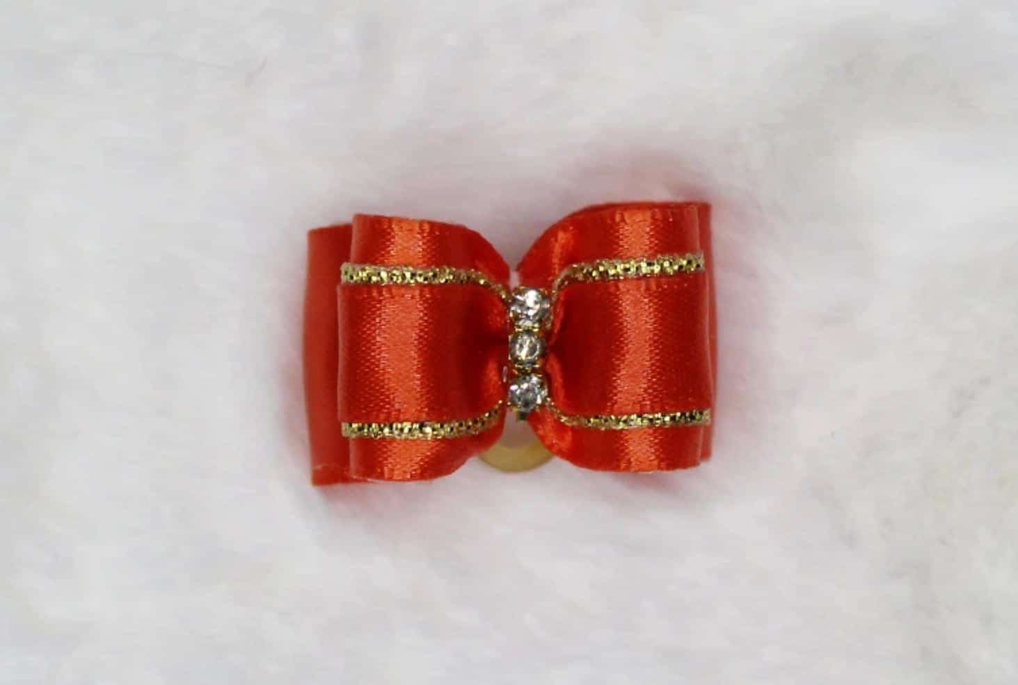 Three Crystal Bow - Orange