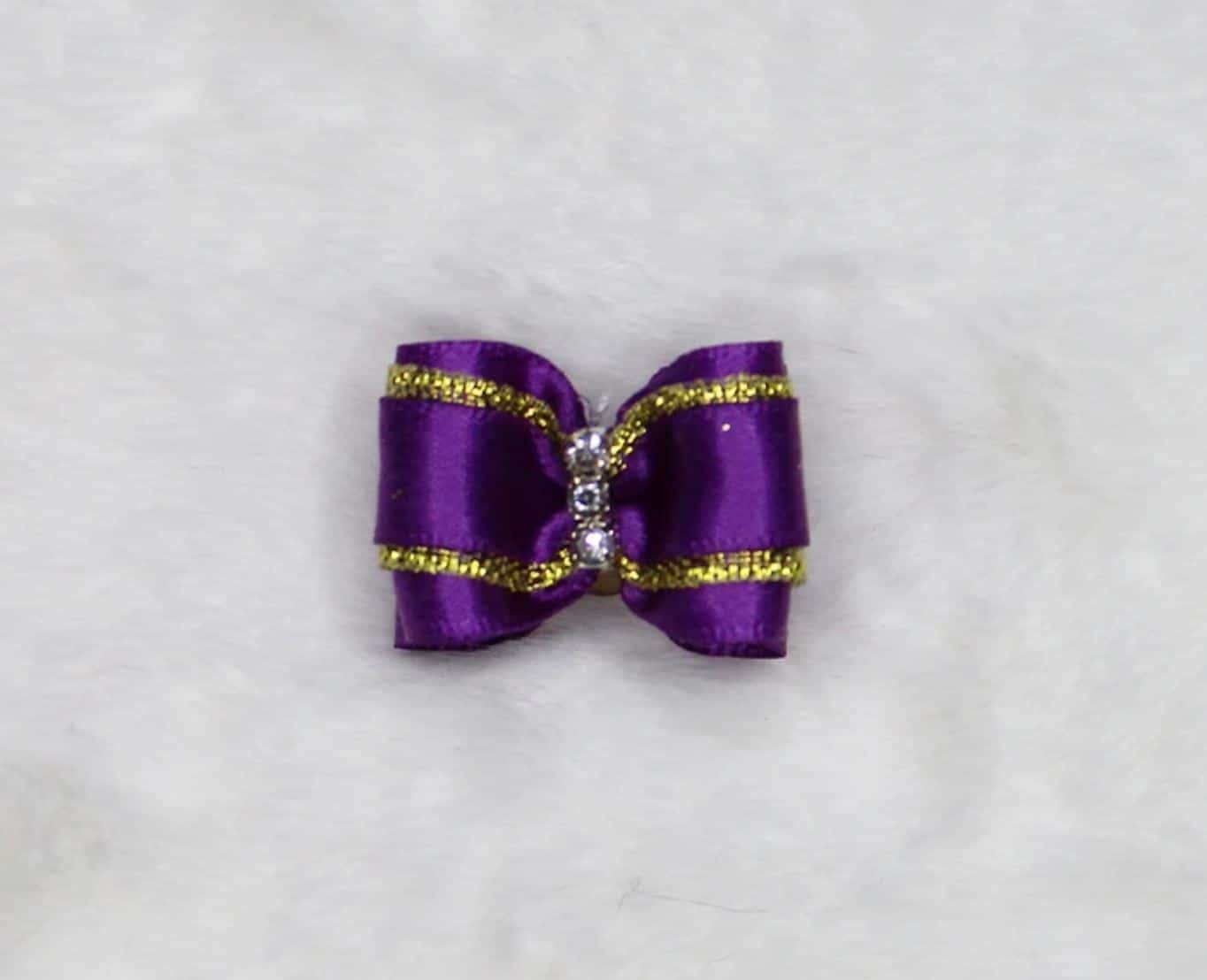 Three Crystal Bow - Purple