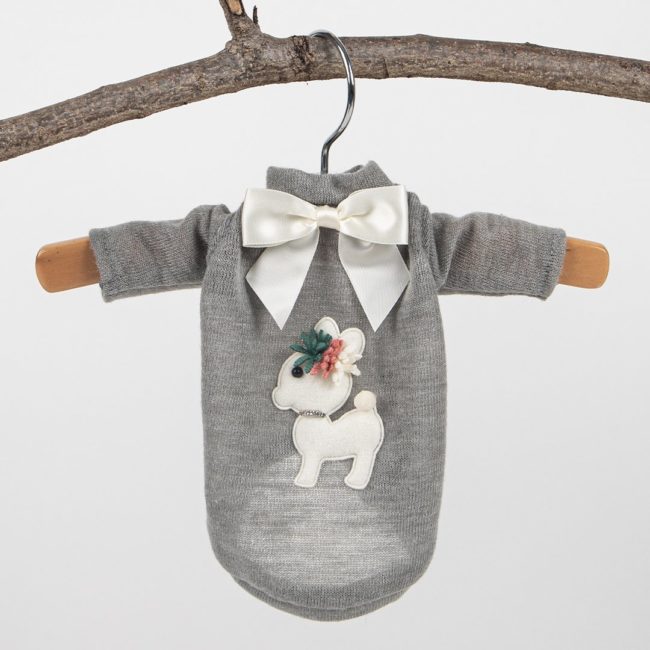 Baby Deer Gray Dog Sweater - PUCCI Cafe