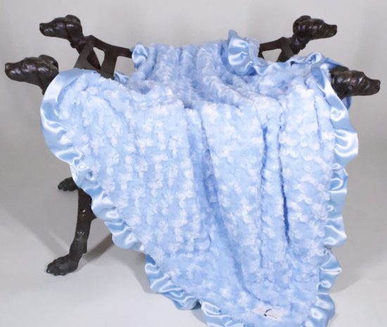 Baby Ruffle Dog Blanket - Baby Blue - PUCCI Cafe