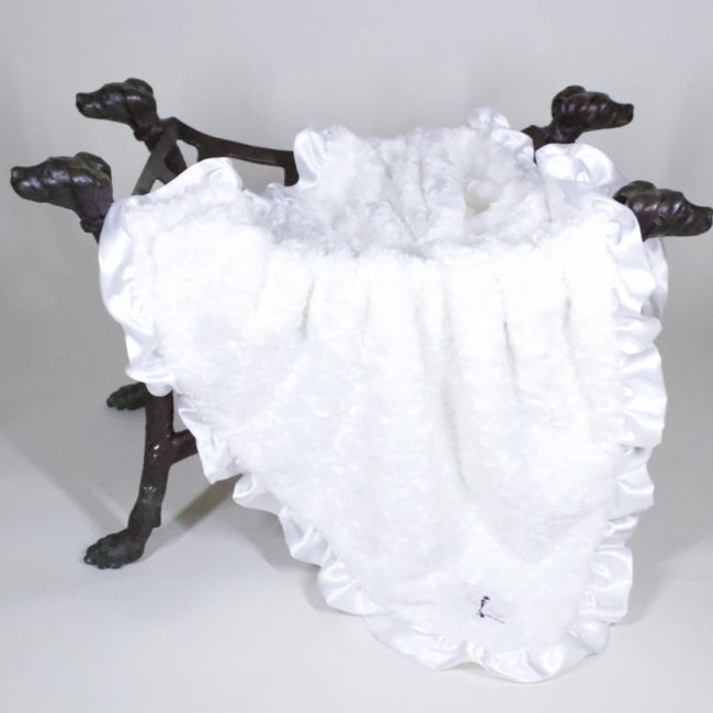 Baby Ruffle Dog Blanket - White - PUCCI Cafe