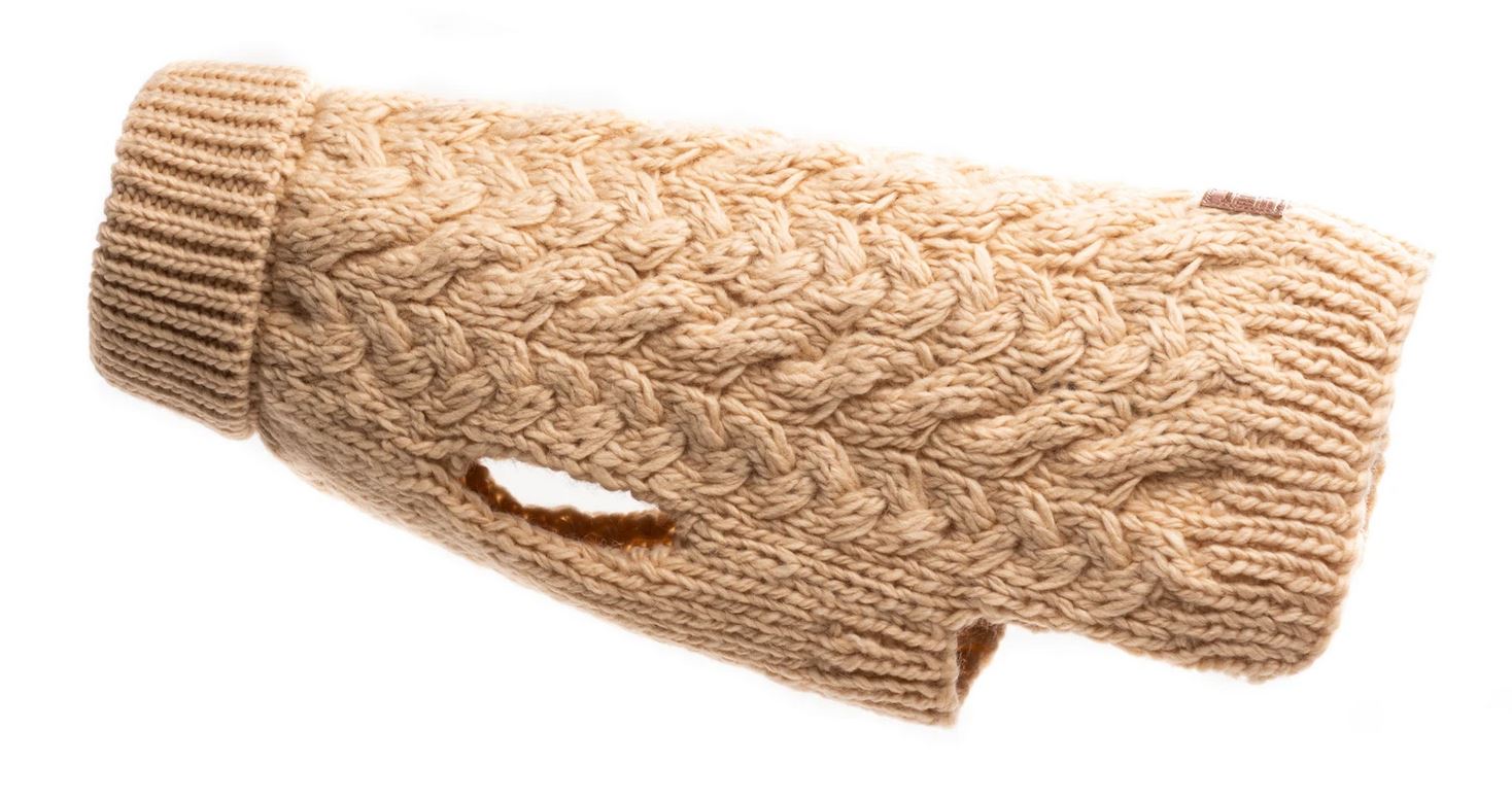 Cream Wool Turtleneck Dog Sweater