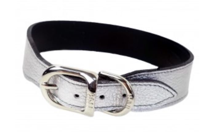 PUCCI Cafe Art Deco Dog Collar in Metallic Silver & Nickel 2